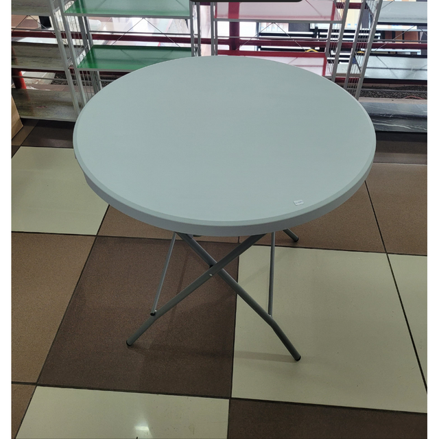 Foldable Round Multipurpose Plastic Table with Steel Frame