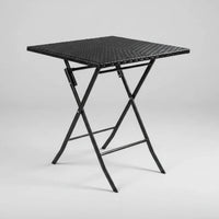 Foldable Square Outdoor Rattan-Style Table with Steel Frame Furniture Folding Tables