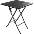 Foldable Square Outdoor Rattan-Style Table with Steel Frame