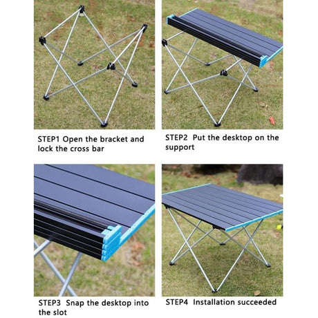 Foldable Top Notch Quality Mini Camping Tables | Aluminum Roll Up Picnic Table with Carry Bag | 58x42x38cm & 68x46x40cm