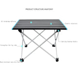 Foldable Top Notch Quality Mini Camping Tables | Aluminum Roll Up Picnic Table with Carry Bag | 58x42x38cm & 68x46x40cm