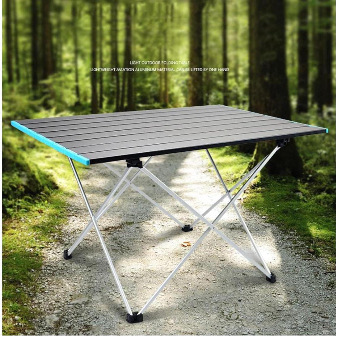 Foldable Top Notch Quality Mini Camping Tables | Aluminum Roll Up Picnic Table with Carry Bag | 58x42x38cm & 68x46x40cm