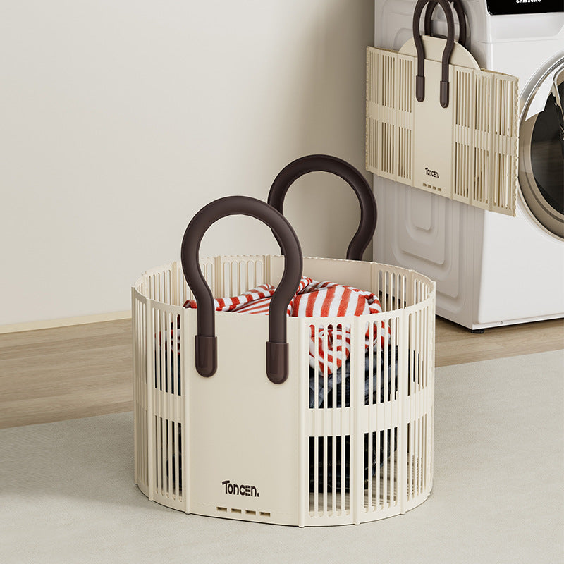Foldable Toy Basket with Handle for Kids and Home Use