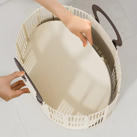 Foldable Toy Basket with Handle for Kids and Home Use