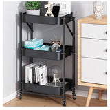 Foldable Trolley Cart with Wheels & Handle Portable, Heavy Duty Folding Cart for Easy Transport and Storage