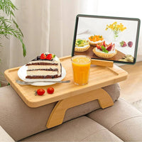Foldable Wooden Sofa Armrest Tray Clip-On Table 33x24cm Home essential Sofa Accessories