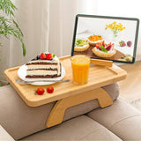 Foldable Wooden Sofa Armrest Tray Clip-On Table 33x24cm