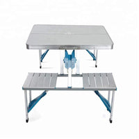 Folding Adjustable Aluminum Alloy Lightweight Outdoor Portable Picnic Camping Chair and Table Set with 4 Seats Outdoor Outdoor Furniture Sets