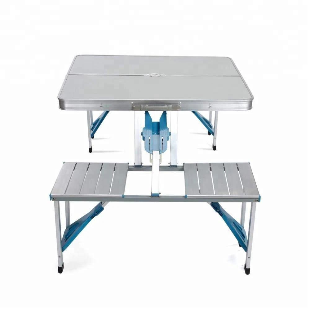 Folding Adjustable Aluminum Alloy Lightweight Outdoor Portable Picnic Camping Chair and Table Set with 4 Seats Outdoor Outdoor Furniture Sets
