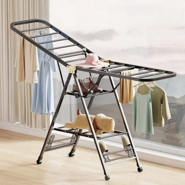Folding Clothes Drying Rack – Floor Standing Indoor and Outdoor Organizer
