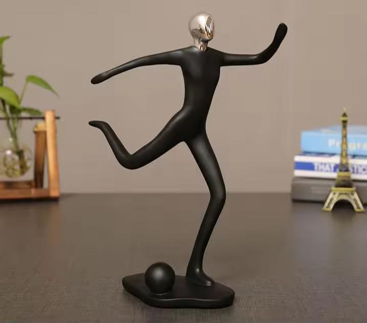 Football Sculpture Ceramic Decor Piece Sporty Home Accent for Living Room or Office