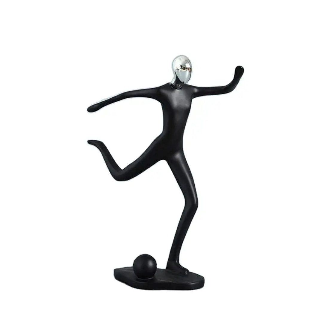 Football Sculpture Ceramic Decor Piece Sporty Home Accent for Living Room or Office