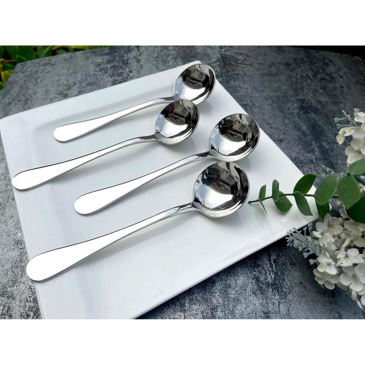 GC Soup Spoon 19.5cm Stainless Steel Durable and Elegant Tableware Spoons