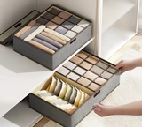 Garment Organizer with Cover Foldable Clothes Storage Box (32x32x11cm)