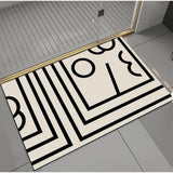 Geometric Pattern Door Bath Mat 50*80cm Anti-Slip Rubber Bottom