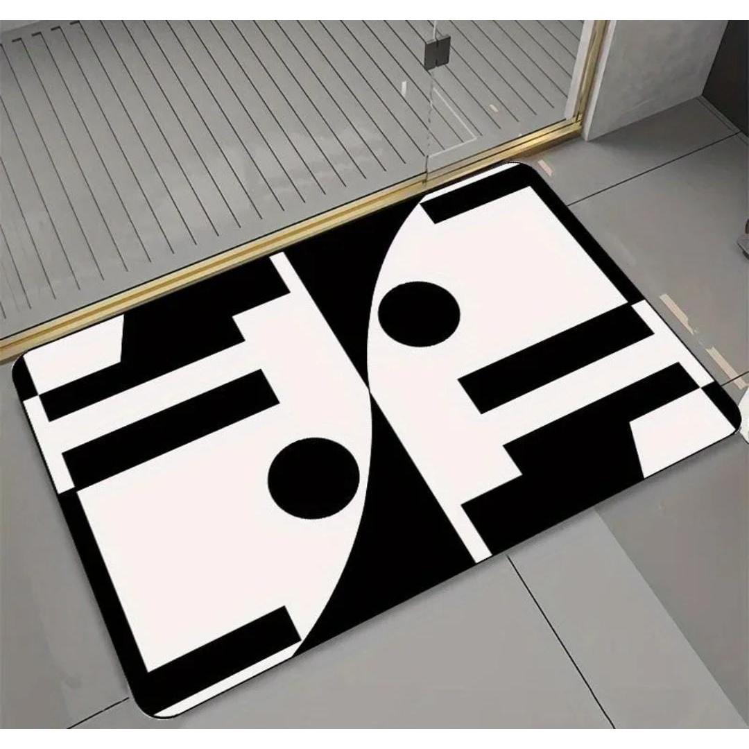 Geometric Pattern Door Bath Mat 50*80cm Anti-Slip Rubber Bottom