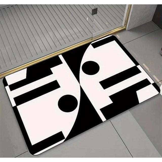 Geometric Pattern Door Bath Mat 50*80cm Anti-Slip Rubber Bottom