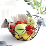 Geometric metallic Fruit storage basket,Fruit Bowl, Vegetable Holder, Countertop Fruit Basket,Snack Holder,Home Decor,Durable,Black Kitchen Storage Kitchen Tools & Utensils