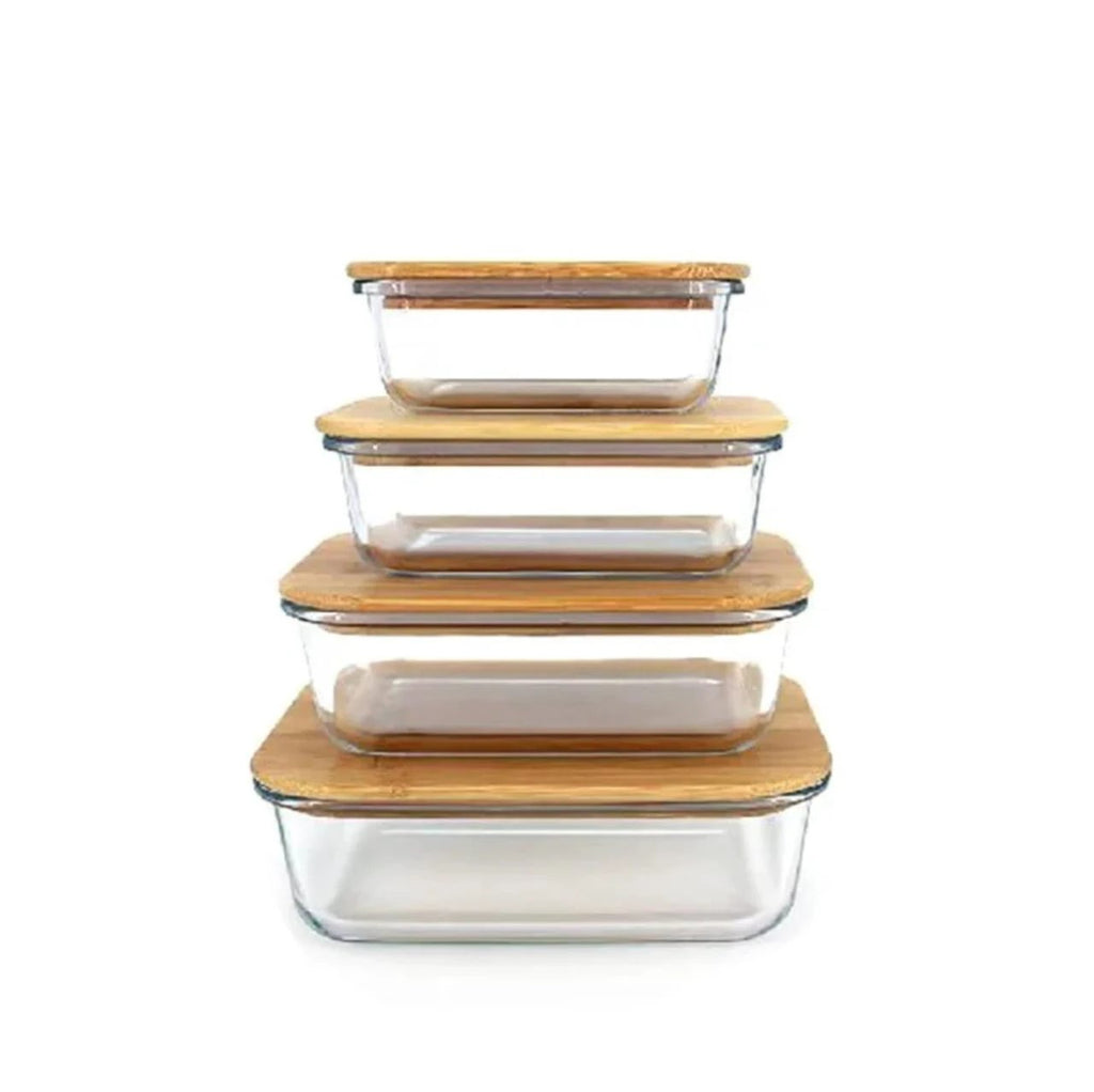 Glass Containers with Bamboo Lids Food containers Food Storage Containers