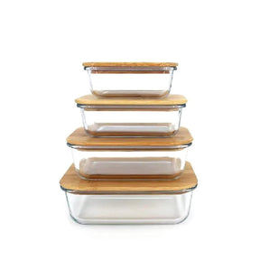 Glass Containers with Bamboo Lids Food containers Food Storage Containers