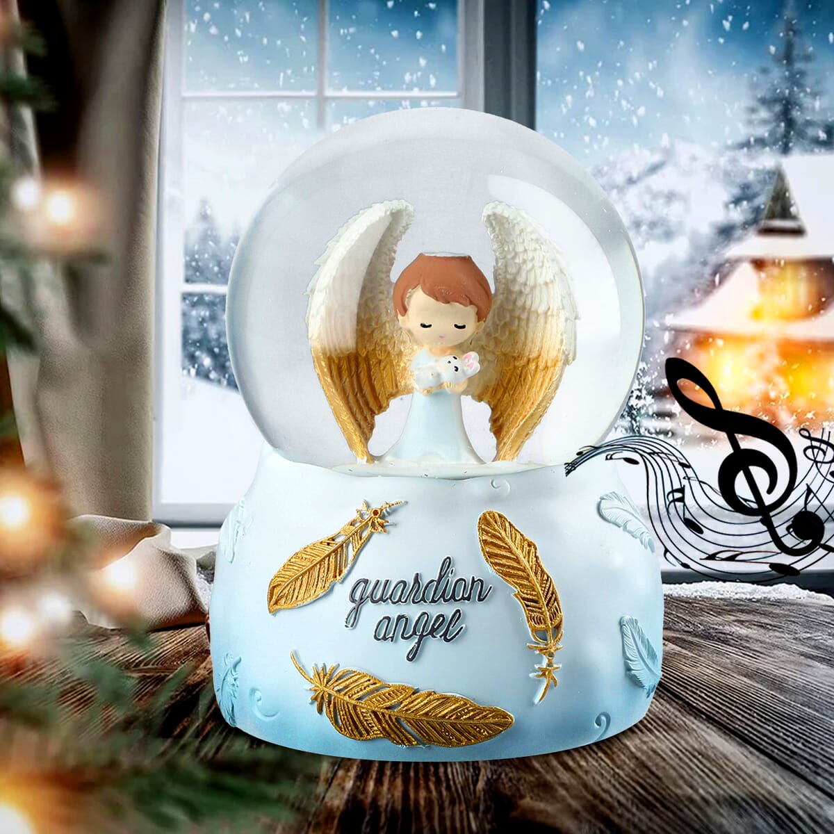 Globe Music Box Battery Operated with Designs