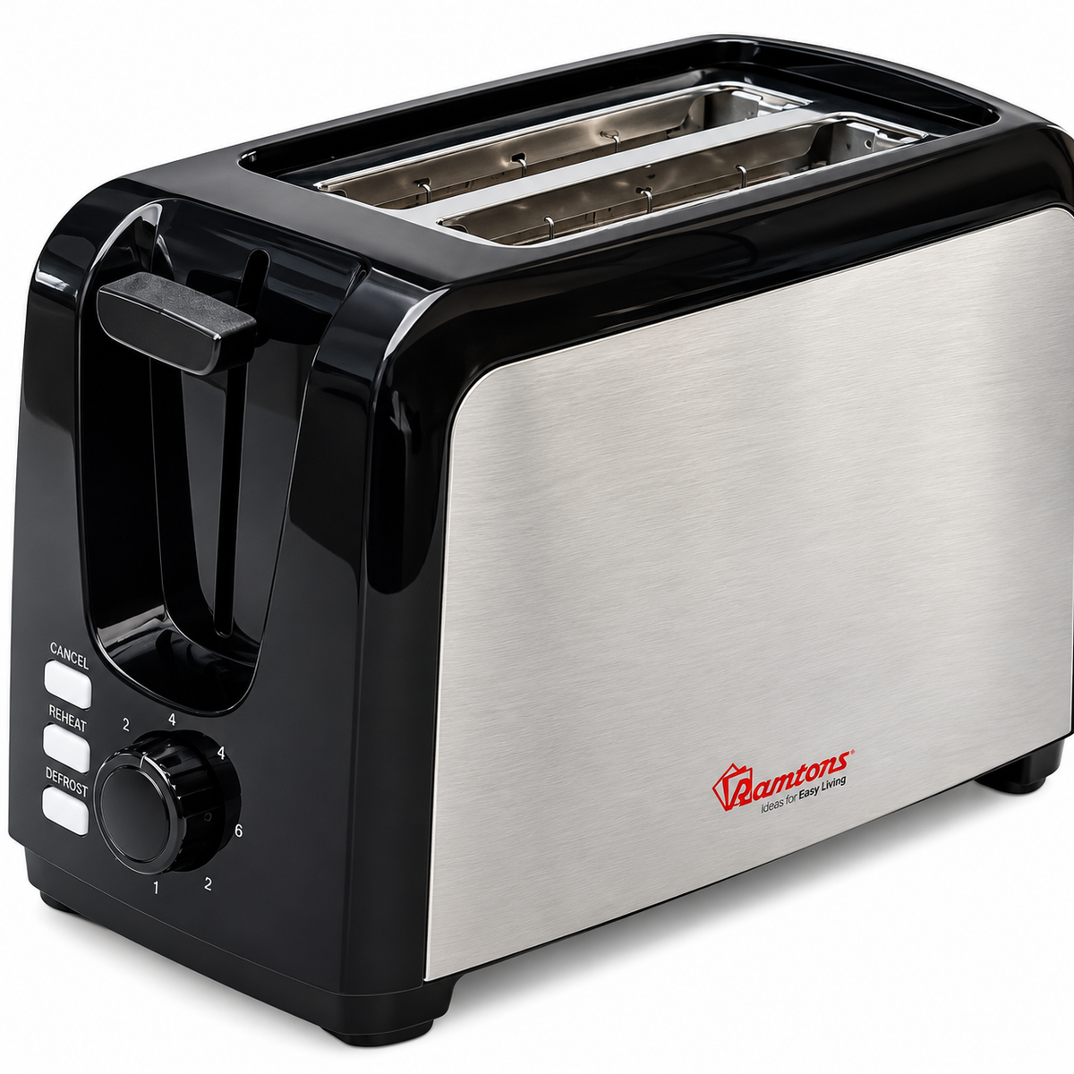 2 Slice Pop-Up Toaster 826W – Silver and Black