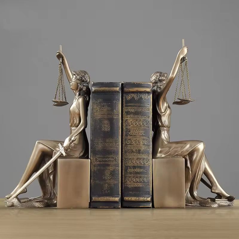 Goddess of Justice Bookends Statues Greek Lady of Justice Bookends