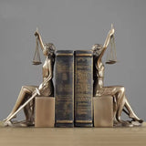 Goddess of Justice Bookends Statues Greek Lady of Justice Bookends