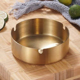 Gold Steel Ashtray 11×11×5.5cm Durable and Stylish