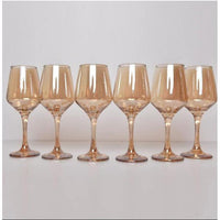 Gold Wine Glass Set of 6pcs 35cl for Elegant Dining and Entertaining Drinkware