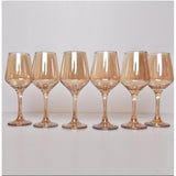 Gold Wine Glass Set of 6pcs 35cl for Elegant Dining and Entertaining