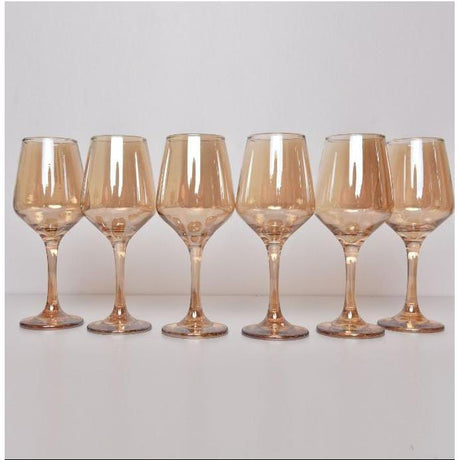 Gold Wine Glass Set of 6pcs 35cl for Elegant Dining and Entertaining