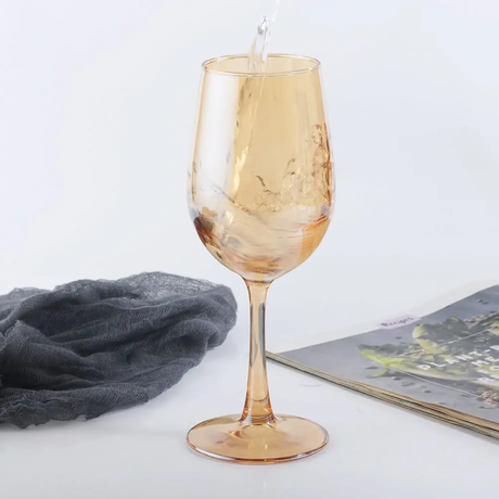 Gold Wine Glass Set of 6pcs 35cl for Elegant Dining and Entertaining