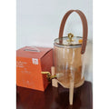Golden Borosilicate Glass Beverage Dispenser 3.6L with Bamboo Base and Glass Lid Glassware Tableware