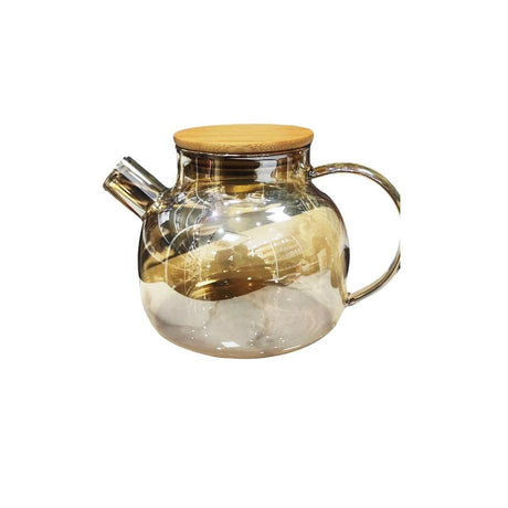 Golden Glass Kettle with Bamboo Lid