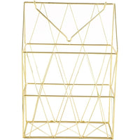Golden Wall Mounted Magazine Desk Organizer | Stainless Steel | Metal Wire Newspaper Holder Hanging Magazine Rack File Holder Wall Black November Desk Organizers
