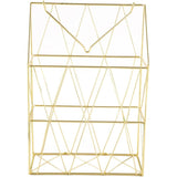 Golden Wall Mounted Magazine Desk Organizer | Stainless Steel | Metal Wire Newspaper Holder Hanging Magazine Rack File Holder Wall
