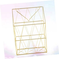 Golden Wall Mounted Magazine Desk Organizer | Stainless Steel | Metal Wire Newspaper Holder Hanging Magazine Rack File Holder Wall Black November Desk Organizers