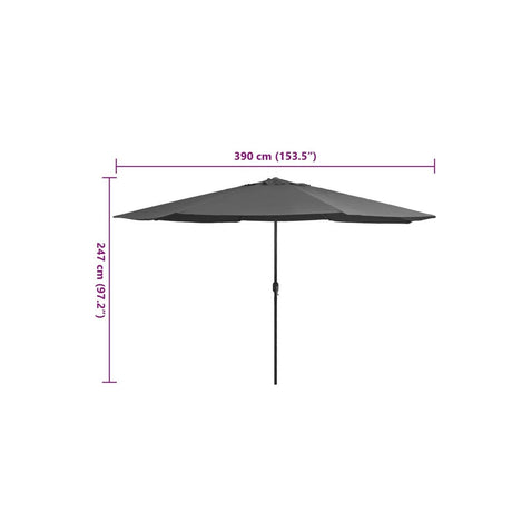 Grey Outdoor Umbrella with Base.