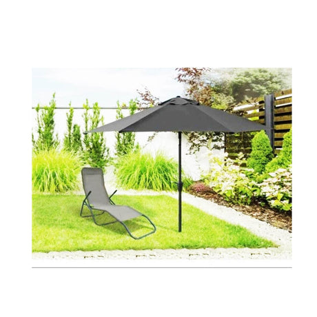 Grey Outdoor Umbrella with Base.