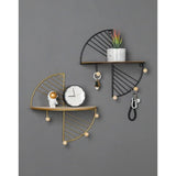 Decorative Geometric Wood Wall Shelves | Nordic Metal Storage Display Rack | Floating Wall Mounted Decor