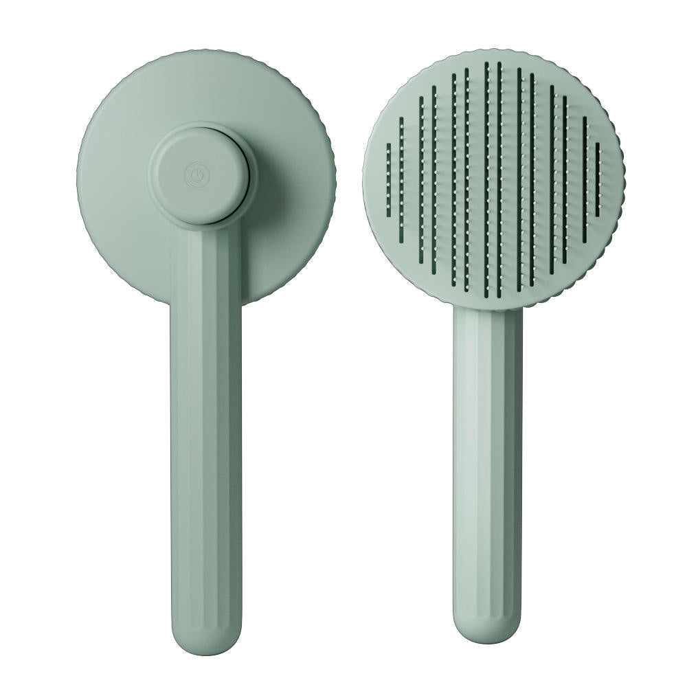 Self Cleaning Pet Comb | Stainless Steel Grooming Brush. Available in White, Pink, Blue, Grey, Green, and Yellow