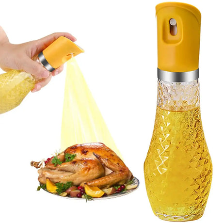 Oil Sprayer 260ml Stainless Steel & Glass Bottle Visible Capacity with Press Control for Healthy Cooking- Furaha Finds Kenya
