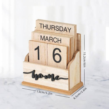 Elegant Wooden Office Decorations Desktop Calendar Ornament