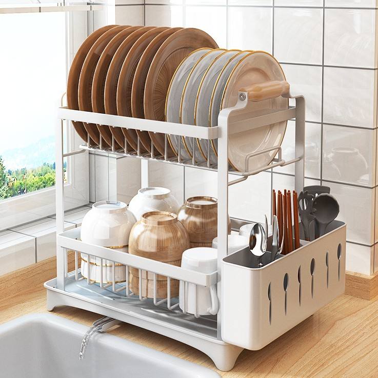 High Quality Classy Dish Rack Rust Proof Kitchen Organizer Compact Cutlery & Dish Drainer- Furaha Finds Kenya