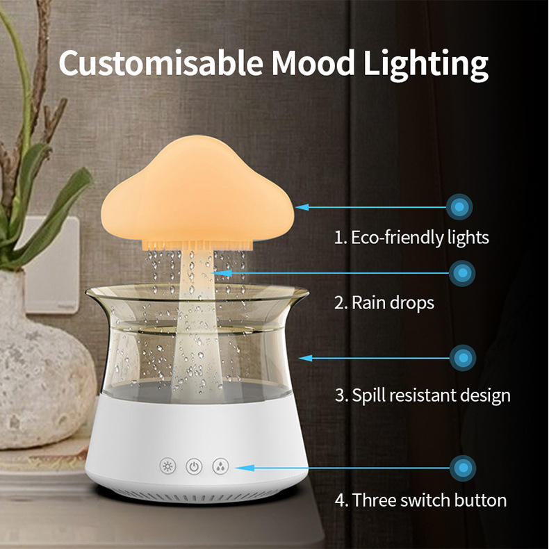 Bluetooth Speaker Rain Cloud Humidifier 7 Color LED Essential Oil Diffuser- Furaha Finds Kenya
