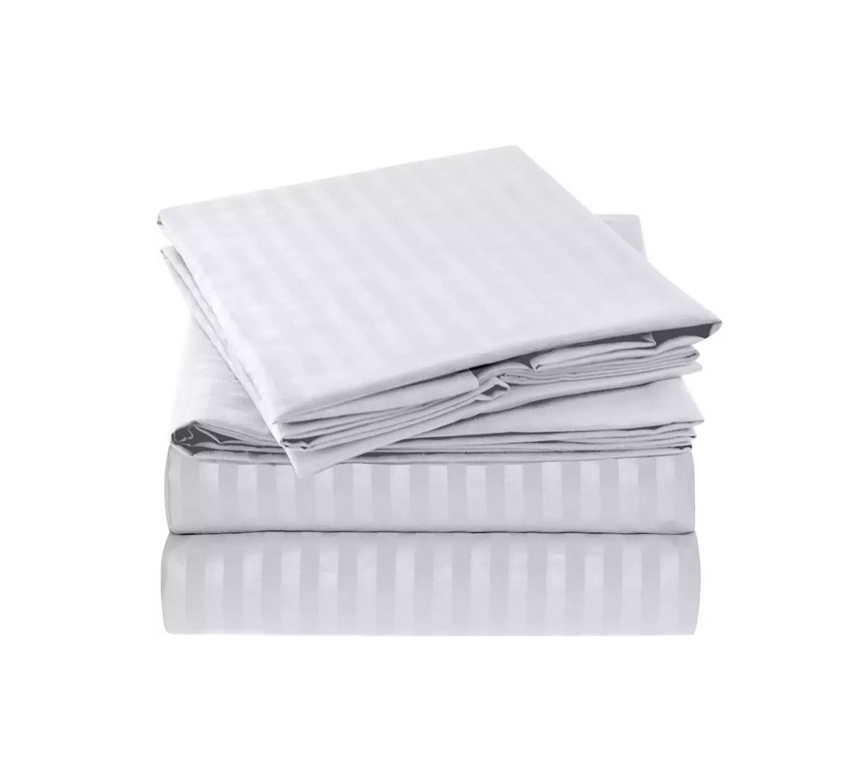 Set of 2 Striped Cotton Bedsheets 6x6 Size  Includes 2 Bedsheets & 2 Pillowcases