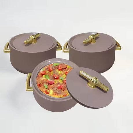 Redberry Plastic Designer Hotpot | "Concord" 3Piece Set | 2400ml, 3000ml, 3600ml | Durable Plastic with Sophisticated Finish- Furaha Finds Kenya