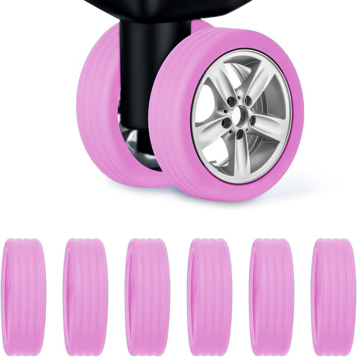 Silicone Luggage Wheel Covers 8pcs Set Anti Scratch Suitcase Wheel Protectors- Furaha Finds Kenya