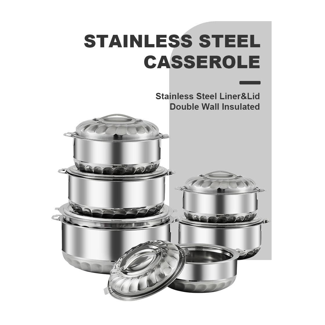 6 Piece Tall Boy Premium Stainless Steel Hotpots Set (1500ml, 2500ml, 3500ml, 5000ml, 7500ml, 10000ml)- Furaha Finds Kenya